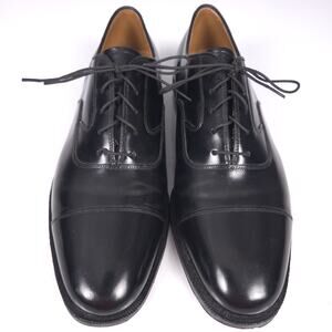 Johnston & Murphy Black Cap Toe Oxford Dress Shoes Leather Mens 10.5 D